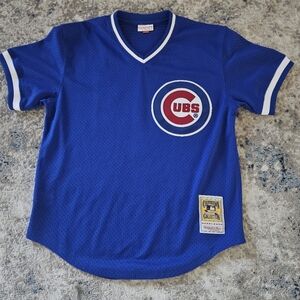 Mitchell and Ness Authentic 1984 Ryan Sandberg Chicago Cubs BP Jersey Size Large
